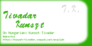 tivadar kunszt business card